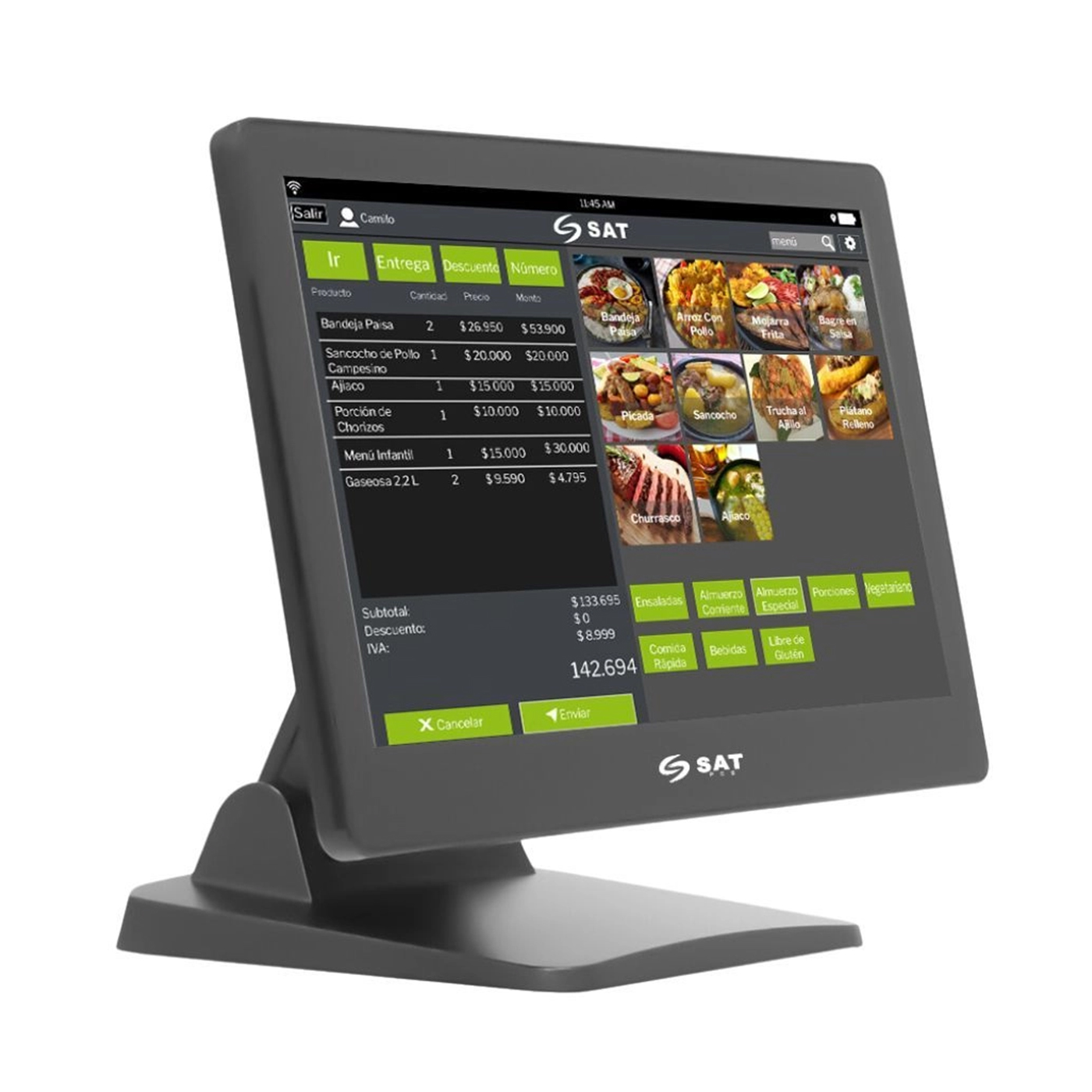 01045 Todo en uno Touch SAT POS N140 INTEL Celeron J4125, 4GB DDR4, SSD 128GB, 15” (4) blank