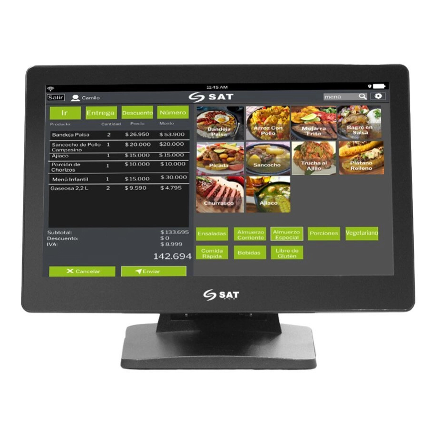 01045 Todo en uno Touch SAT POS N140 INTEL Celeron J4125, 4GB DDR4, SSD 128GB, 15” (5) blank